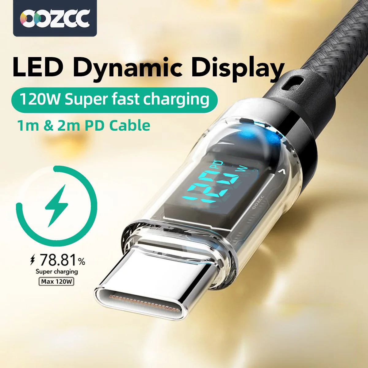 NovaHub 120W LCD Fast Charging Cable