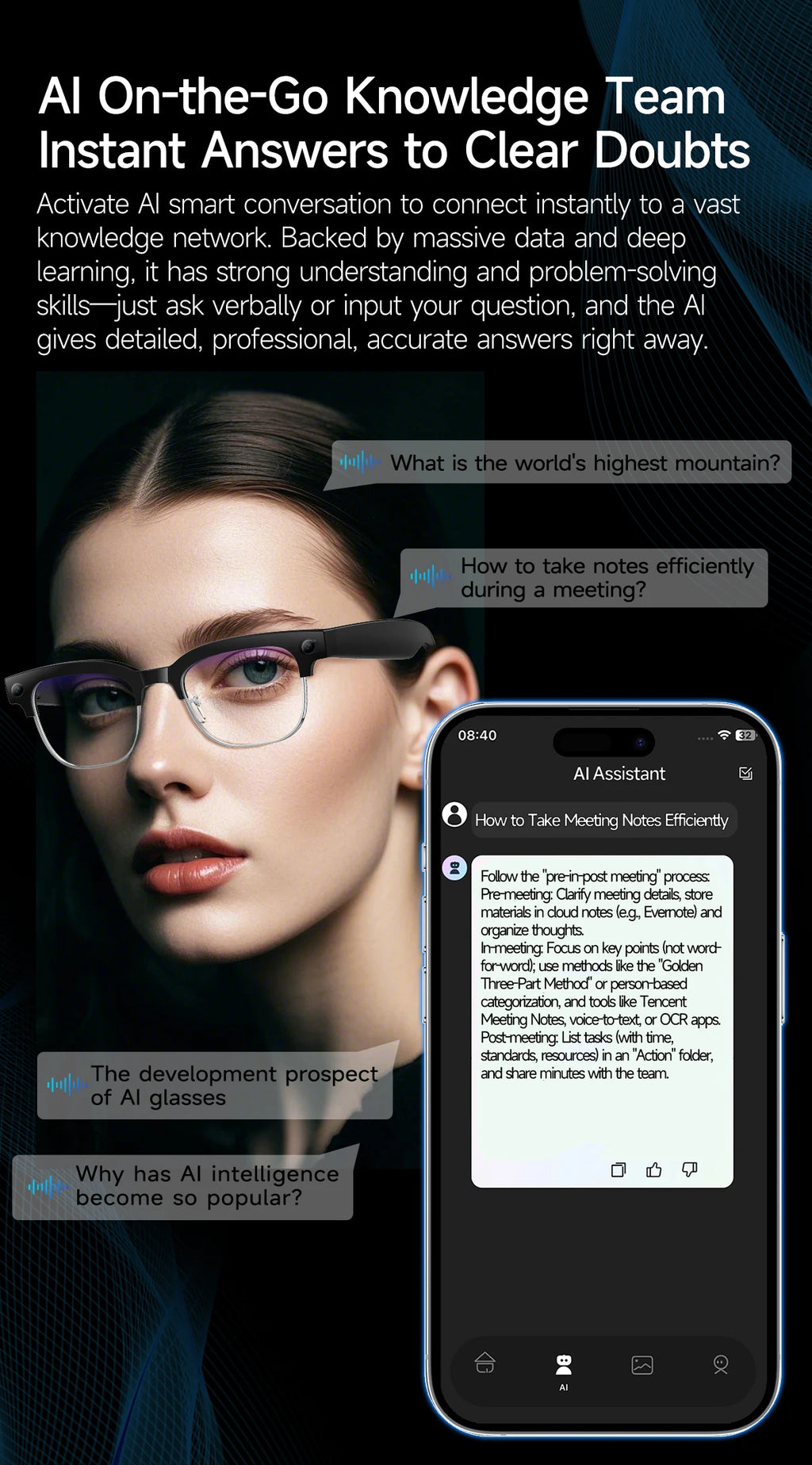NovaHub AI Smart Glasses