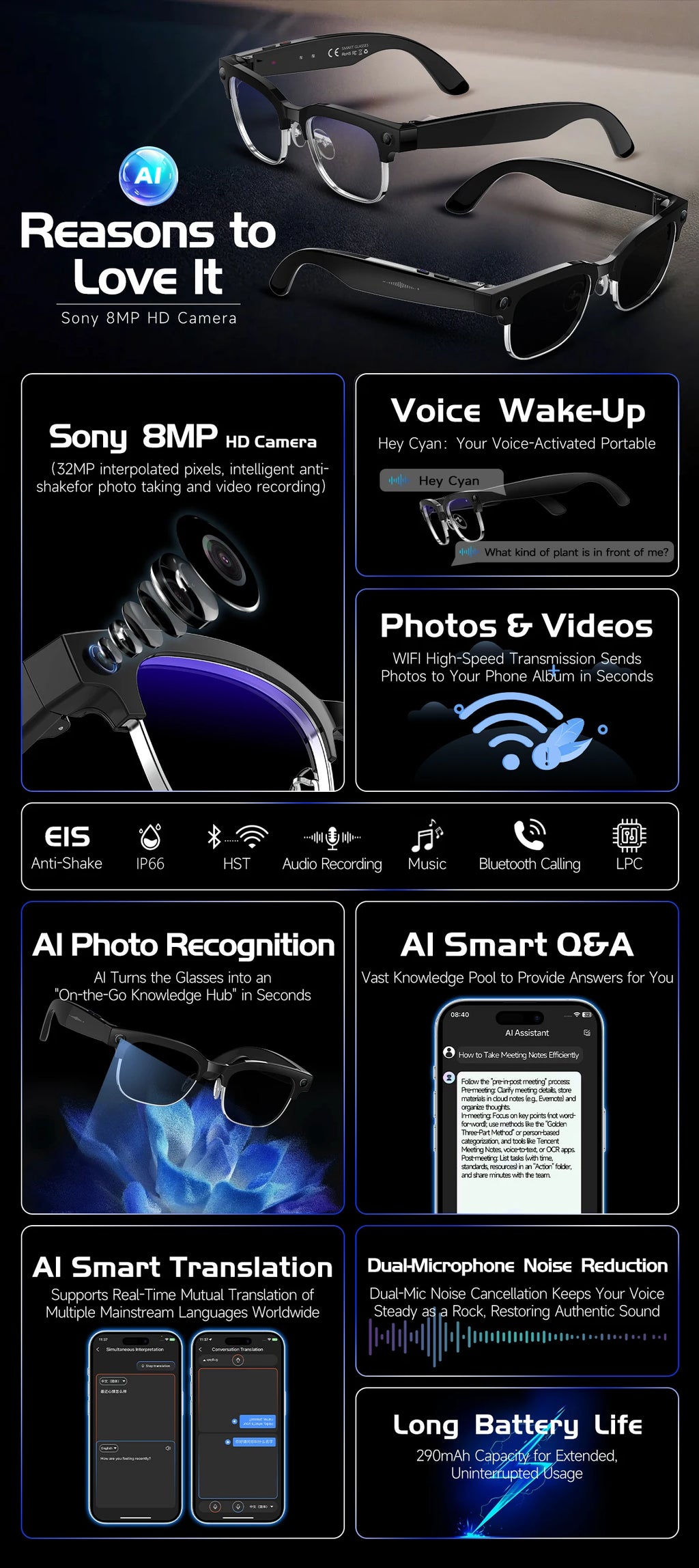 NovaHub AI Smart Glasses